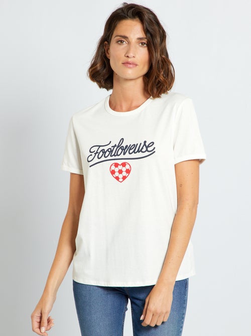 T-shirt 'futebol' com gola redonda - Kiabi