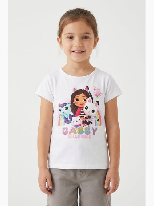 T-shirt gabby's dollhouse branco menina | licença oficial - Kiabi