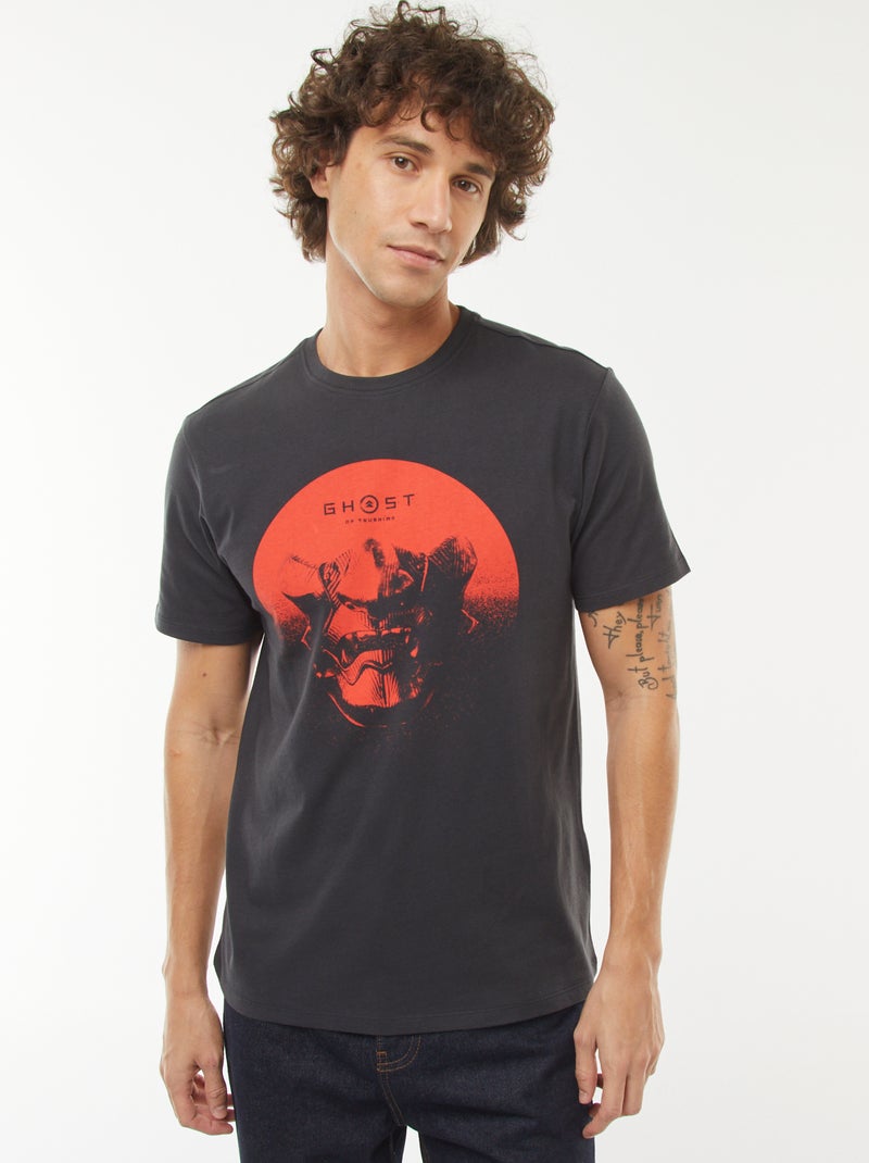 T-shirt 'Ghost of Tsushima' de manga curta PRETO - Kiabi