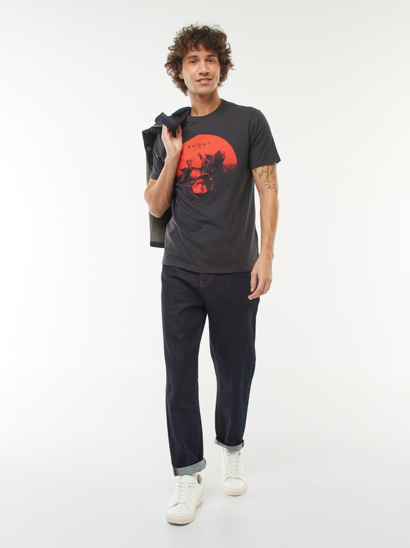 T-shirt 'Ghost of Tsushima' de manga curta PRETO - Kiabi