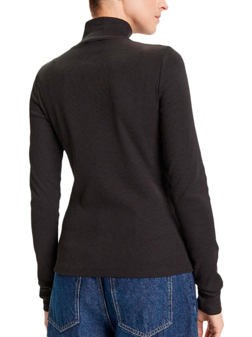 T-Shirt Gola Alta Castanha Calvin Klein Jeans para Mulher - Kiabi T-Shirt Gola Alta Castanha Calvin Klein Jeans para Mulher - Kiabi