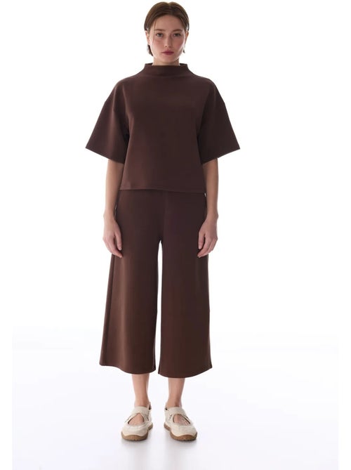 T-shirt gola alta em modal penti - Kiabi
