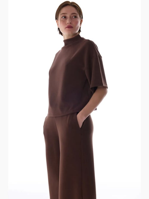 T-shirt gola alta em modal penti - Kiabi