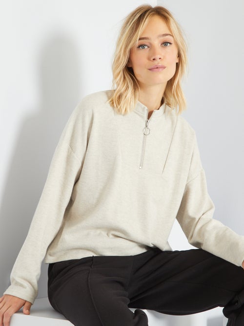 T-shirt gola de fecho - Kiabi