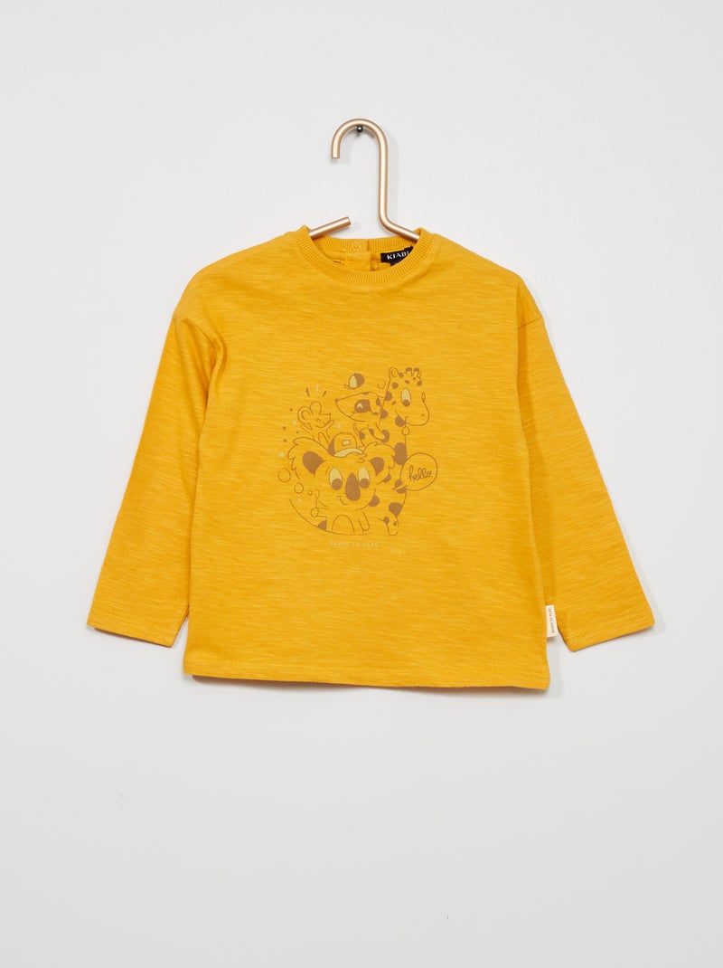 T-shirt gola redonda AMARELO - Kiabi