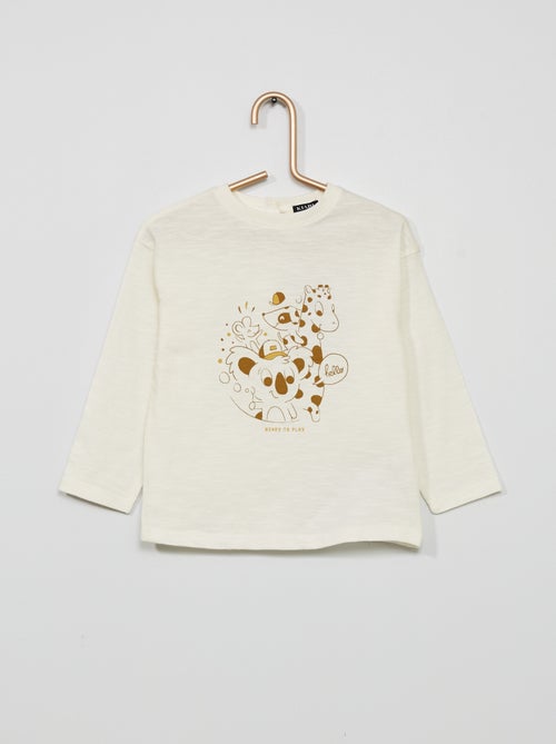 T-shirt gola redonda - Kiabi