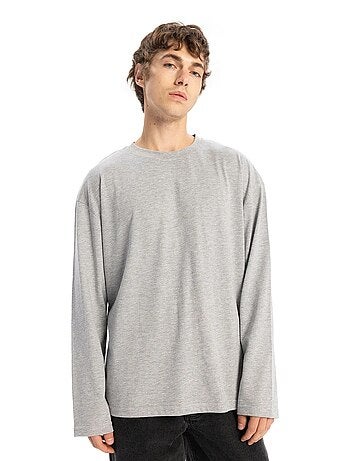 T-shirt gola redonda manga comprida algodão giesto
