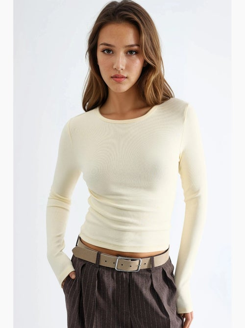 T-shirt gola redonda manga comprida busem - Kiabi T-shirt gola redonda manga comprida busem - Kiabi