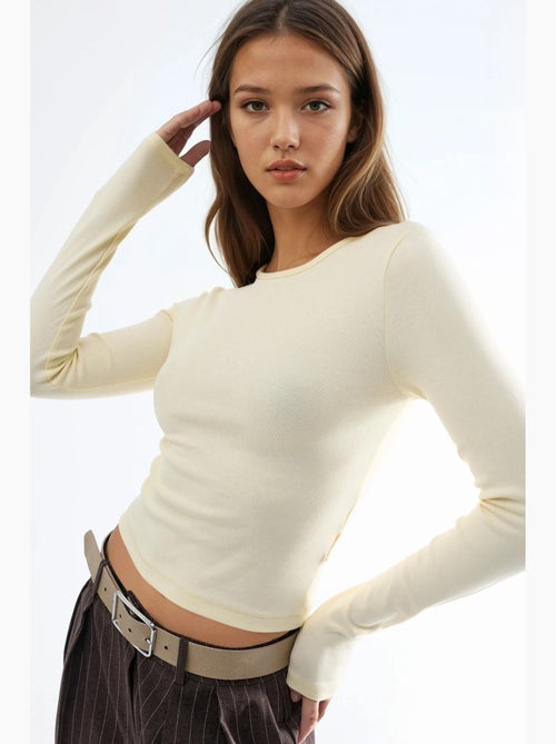T-shirt gola redonda manga comprida busem - Kiabi T-shirt gola redonda manga comprida busem - Kiabi