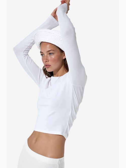 T-shirt gola redonda manga comprida busem - Kiabi T-shirt gola redonda manga comprida busem - Kiabi