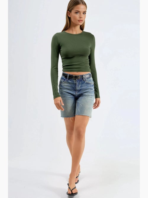 T-shirt gola redonda manga comprida busem - Kiabi T-shirt gola redonda manga comprida busem - Kiabi
