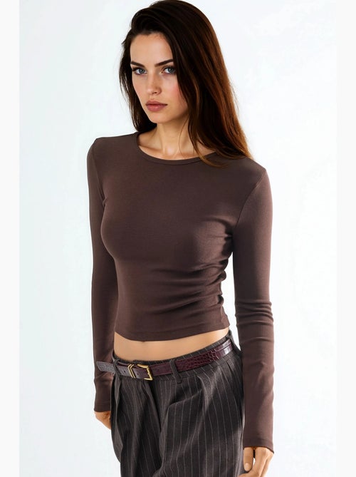 T-shirt gola redonda manga comprida busem - Kiabi T-shirt gola redonda manga comprida busem - Kiabi
