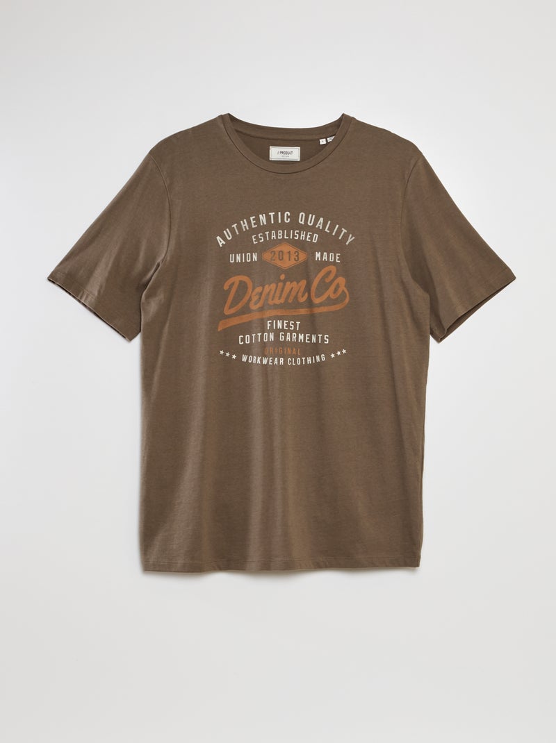 T-shirt gola redonda 'Produkt' CASTANHO - Kiabi