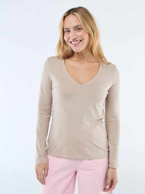 T-shirt gola V - Kiabi