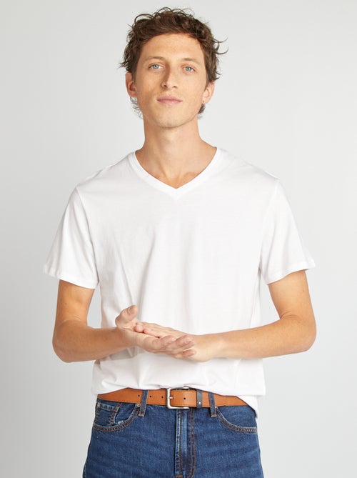 T-shirt gola V - Kiabi