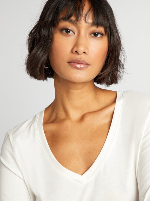 T-shirt gola V - Kiabi