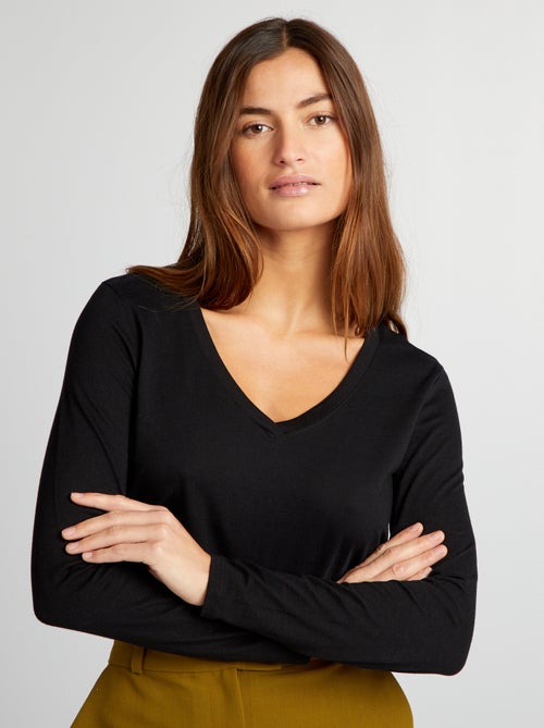 T-shirt gola V - Kiabi