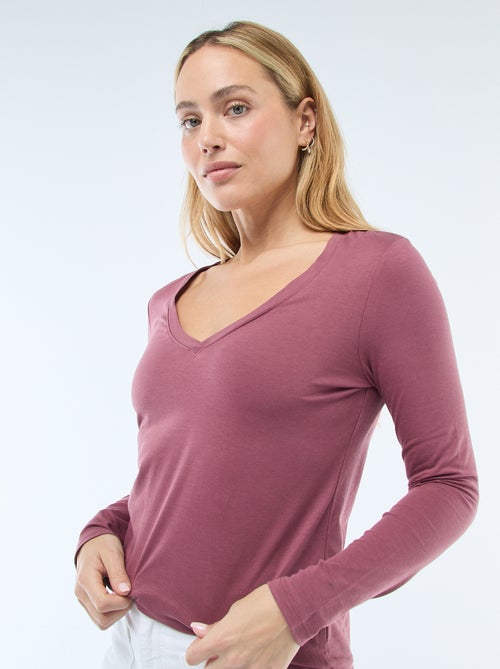 T-shirt gola V - Kiabi