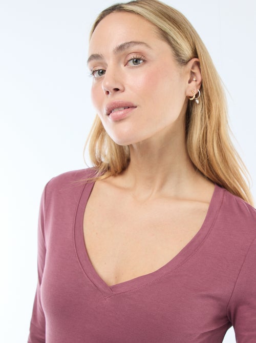 T-shirt gola V - Kiabi