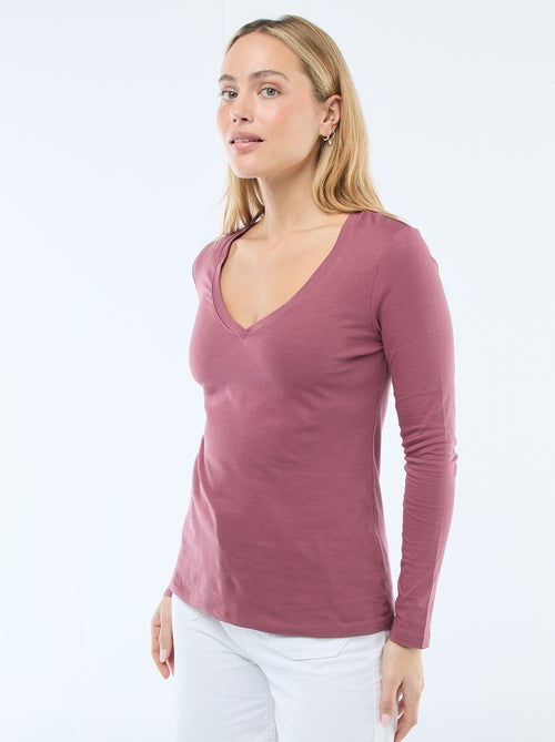 T-shirt gola V - Kiabi