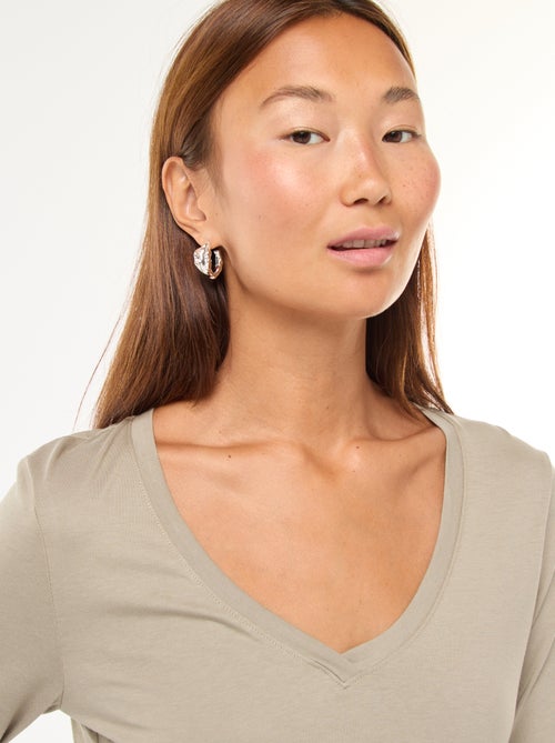 T-shirt gola V - Kiabi