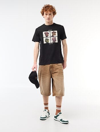 T-shirt 'Gorillaz' em algodão liso
