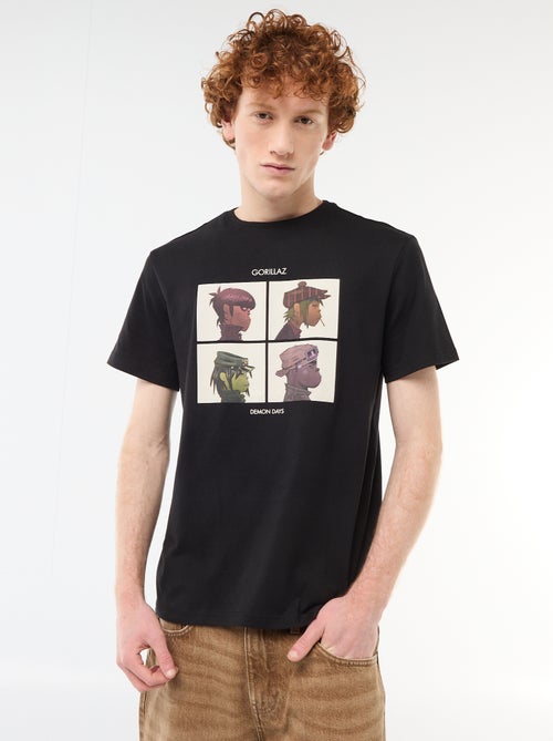 T-shirt 'Gorillaz' em algodão liso - Kiabi