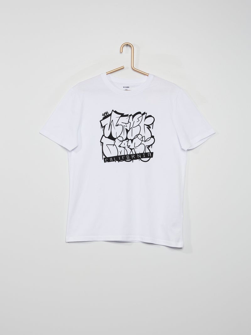 T-shirt 'graffiti' BRANCO - Kiabi