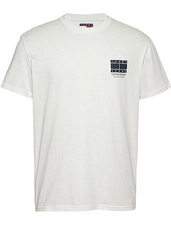 T-shirt gráfico tommy hilfiger branco para homem