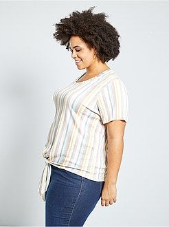 T-shirt grande com efeito gofrado - Kiabi