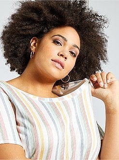 T-shirt grande com efeito gofrado - Kiabi