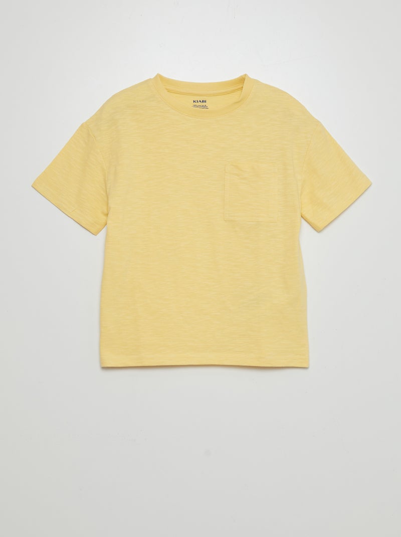 T-shirt grande de gola redonda AMARELO - Kiabi