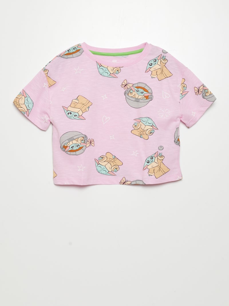 T-shirt 'Grogu' de corte curto ROSA - Kiabi