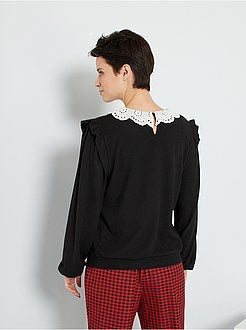 T-shirt grossa com gola claudine - Kiabi