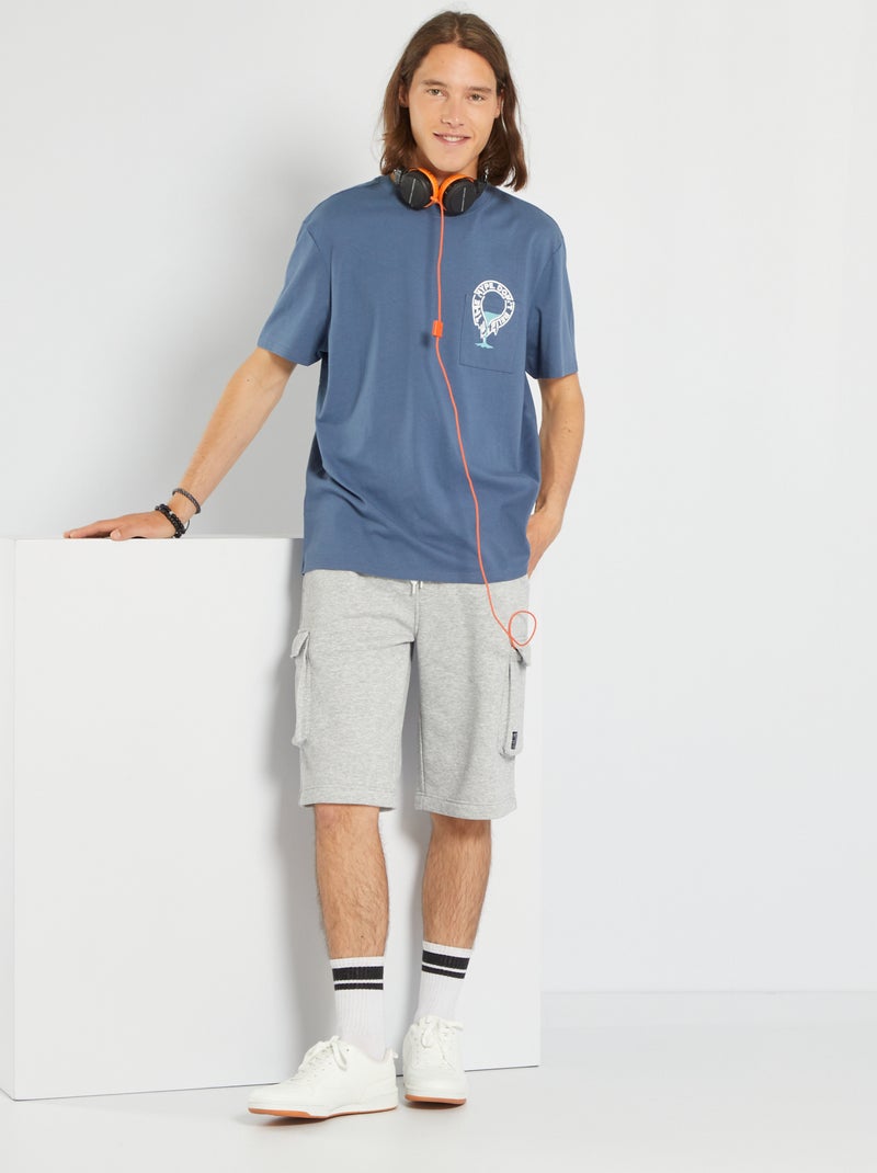T-shirt grossa em malha jersey PRETO - Kiabi