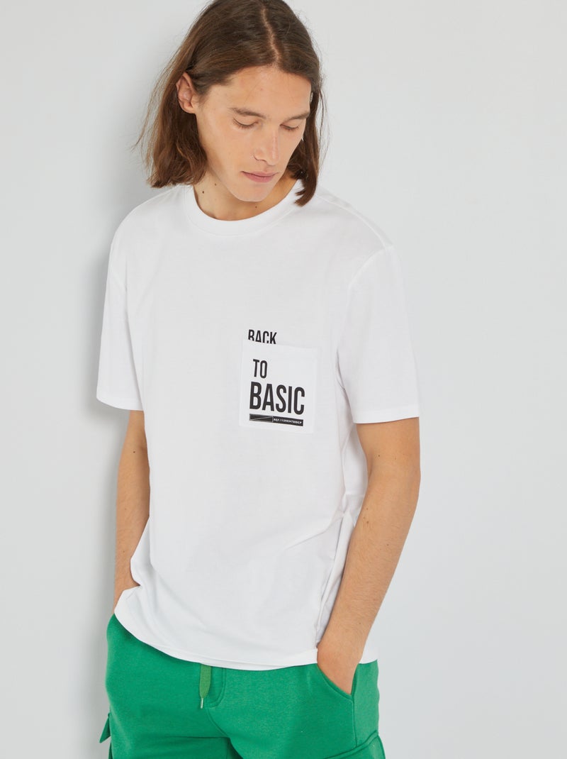 T-shirt grossa em malha jersey PRETO - Kiabi