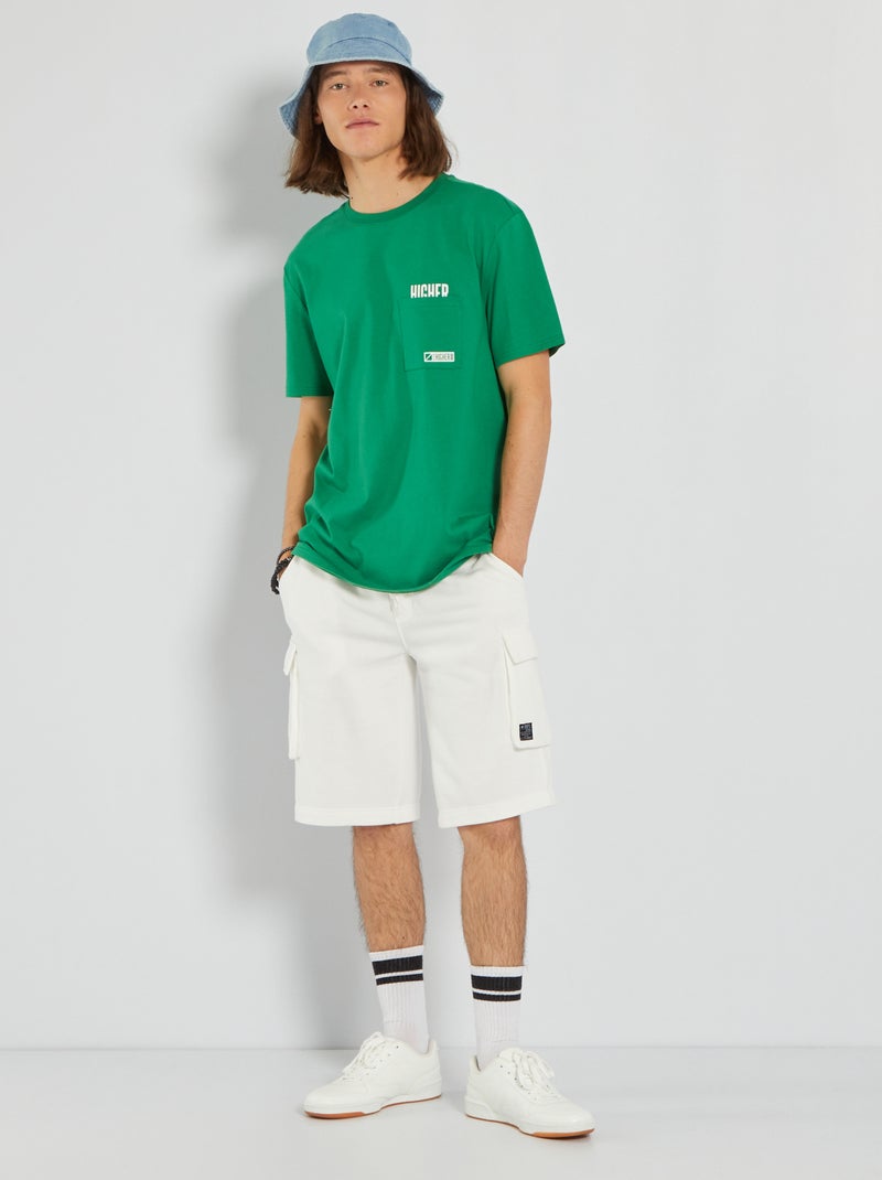 T-shirt grossa em malha jersey PRETO - Kiabi