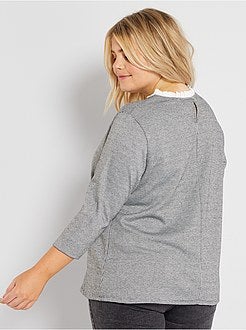 T-shirt grossa gola claudine - Kiabi