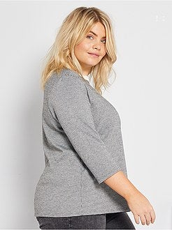 T-shirt grossa gola claudine - Kiabi