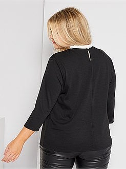 T-shirt grossa gola claudine - Kiabi