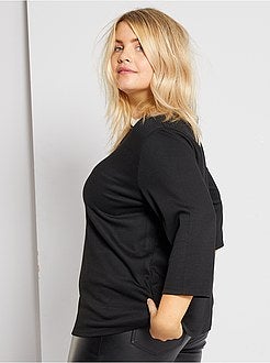 T-shirt grossa gola claudine - Kiabi