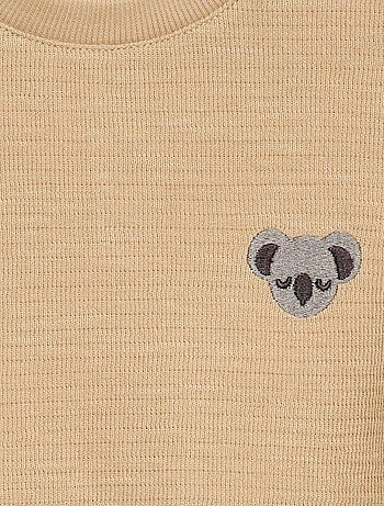 T-shirt grosso com animal bordado