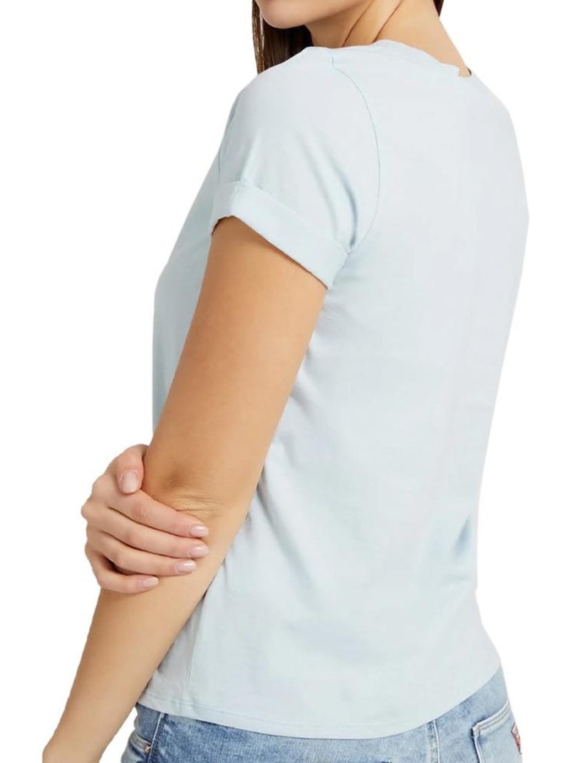 T-shirt guess 1981 azul-claro para mulher Azul - Kiabi