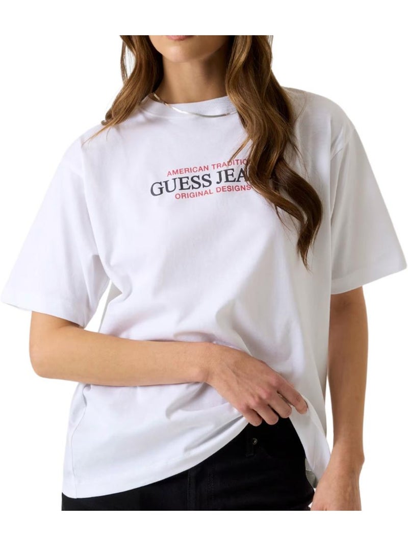 T-shirt guess american branco para mulher Branco - Kiabi