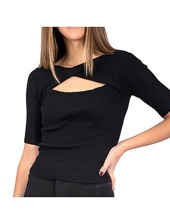 T-shirt guess aysha preto para mulher