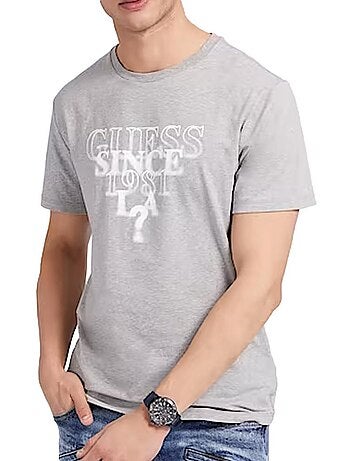 T-shirt guess blurry cinzenta para homem