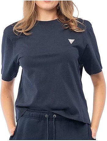 T-shirt guess boxy para mulher azul marinho