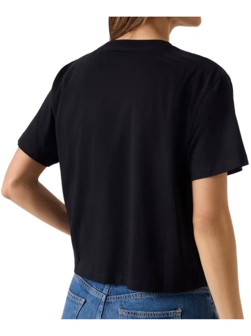 T-shirt guess boxy preta para mulher Preto - Kiabi