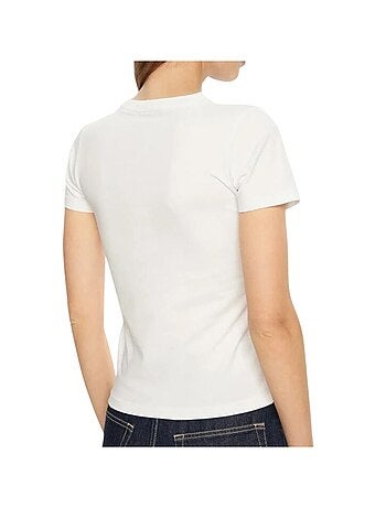 T-shirt guess branco com padrão floral para mulher