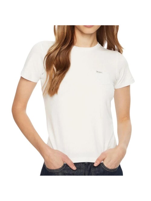 T-shirt guess branco com padrão floral para mulher - Kiabi